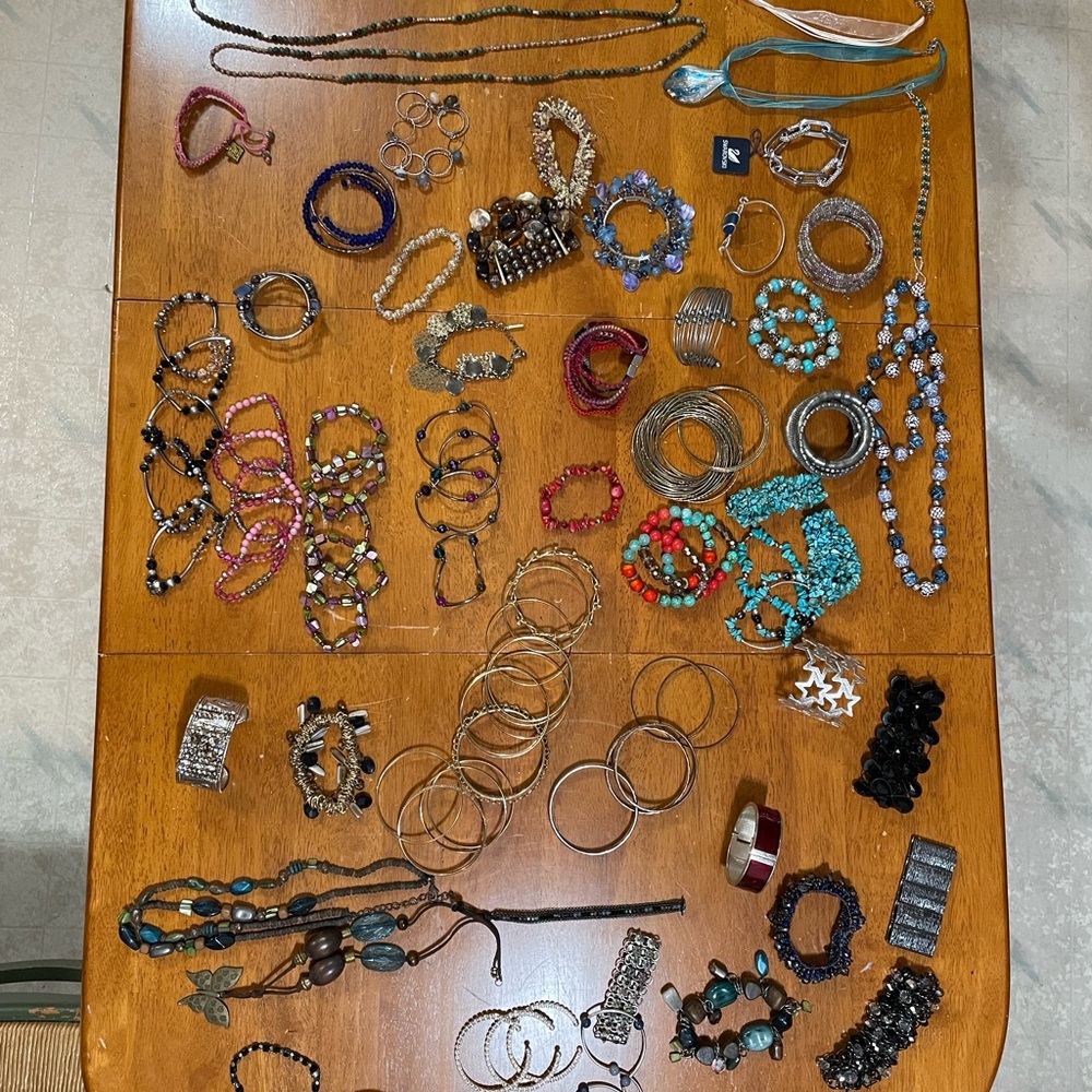 Box of Costume Jewelry- Mostly Bracelets